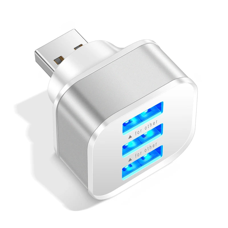 3 Port USB Slots Adaptor - USB 3 in 1 2.0 Multple USB Interface Extender Auto Electronics Accessories