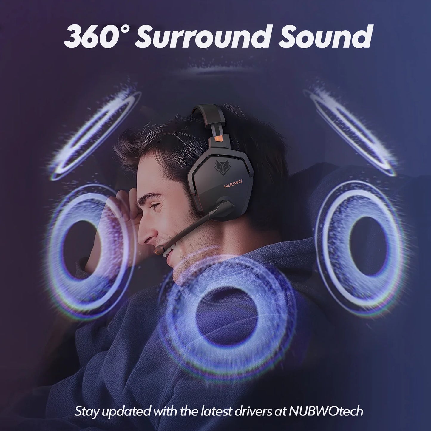 * Gaming Headphones with Microphone - NUBWO G06 Dual Wireless Gaming Headphones, 2.4GHz Bluetooth, 5.3 Gamer Headsets with Microphone for PS5, PS4, PC, Mobile, Switch