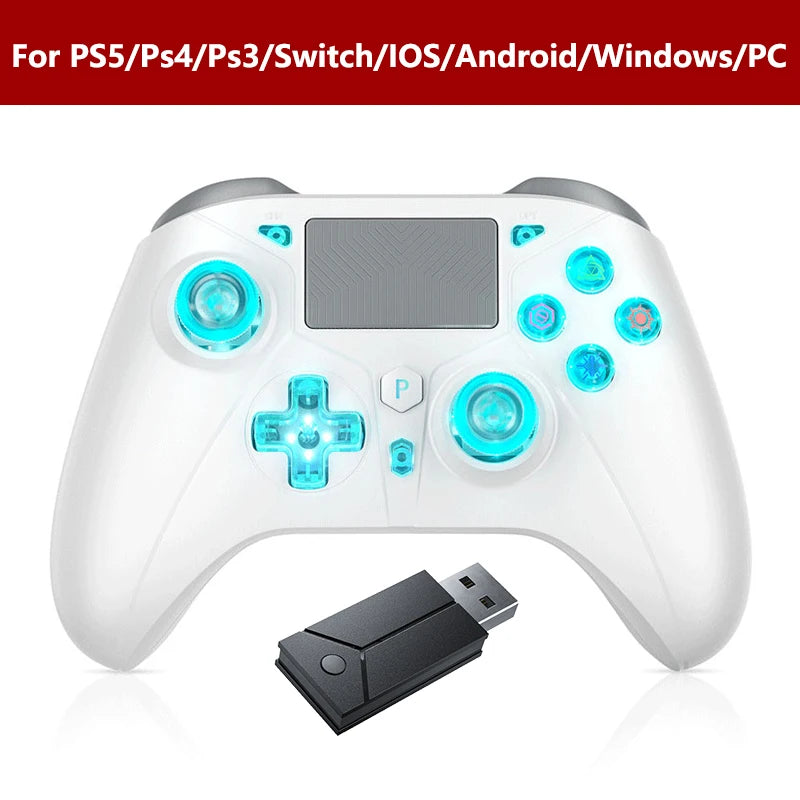 PS3/PS4/PS5 Wireless Controller - Gamepad For Ps5/Ps4 Console, P5 Wireless Controller, Dual Vibration Hall Effect, With Turbo Touchpad, Gaming Remote Accessories