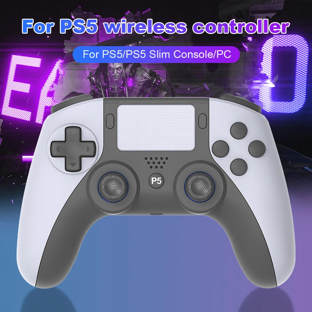 * Wireless PS5 Controller - For PS5 Wireless Bluetooth Game Controller With Dual Vibration, for PS5/PS5 Slim/PS5 Pro/PC