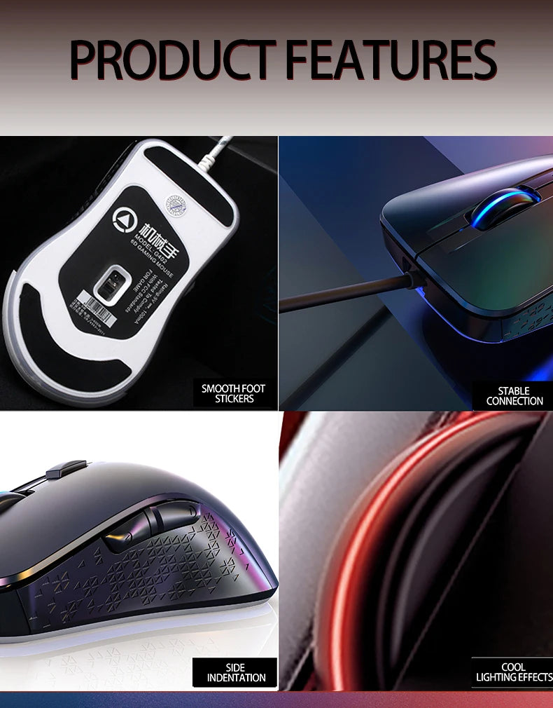 Gaming Computer Mouse #2 - Ergonomic, Wired, for Office, Laptop, Desktop, PC, eSports, Comfortable, Versatile