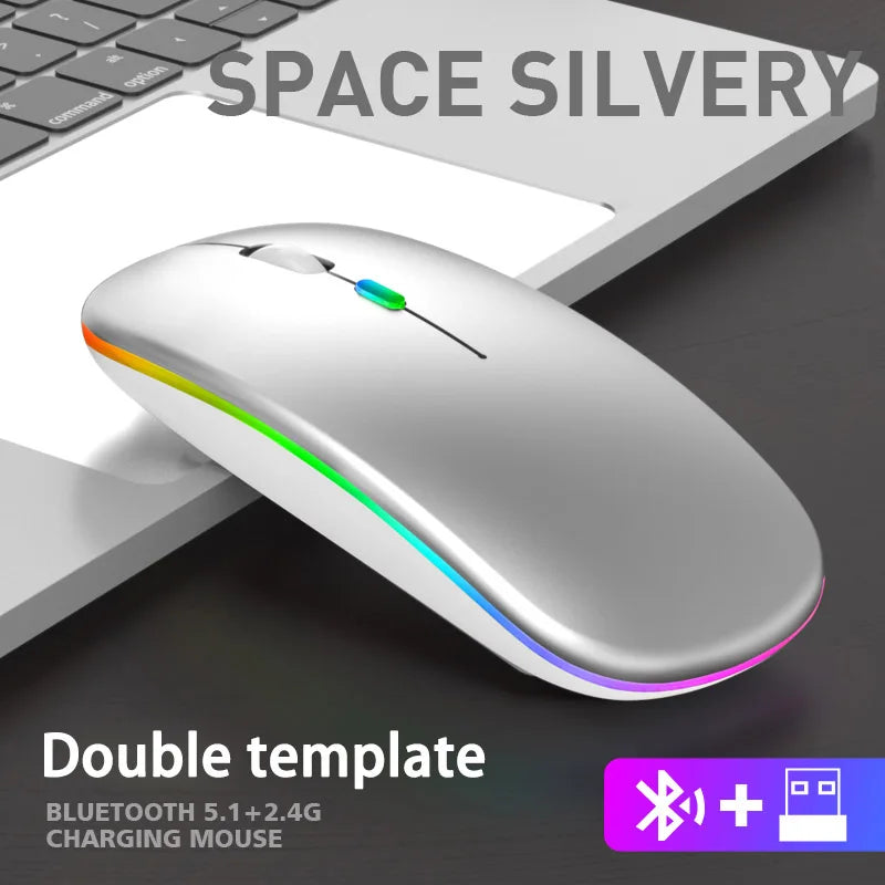 Gaming Computer Mouse #4 - Wireless, For Laptop or PC, Bluetooth, LED Backlit, Ergonomic, Rechargeable