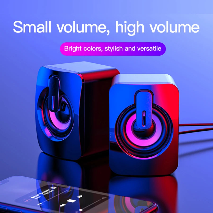 * Computer Speakers - RGB Lighting Option, For PC, Laptop, Desktop, Caixa De Som Sound Box, Music Audio System, Column Acoustics, Amplified Unit