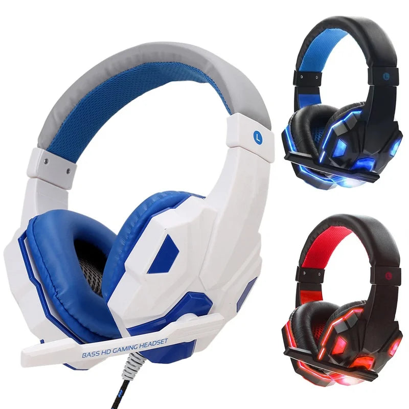 * Gaming Headphones with Microphone - Over-Ear Gaming Headsets, 3.5mm Wired Headphones, Music, Stereo Earphones With Adjustable Microphone For PS4, PS5, Laptop, Computer, PC
