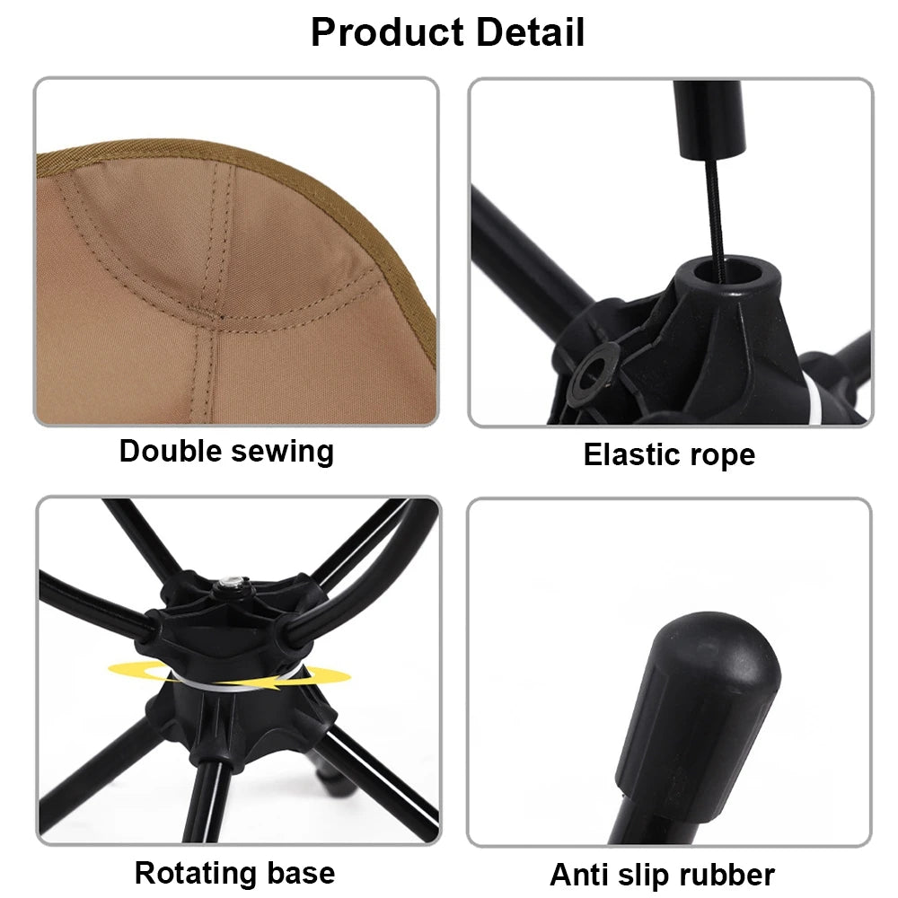 * Folding Chairs - Lightweight Rotatable Swivel Chair for Gaming, Camping, Beach, Fishing, Chairs with Carry Bag for Picnic Hiking