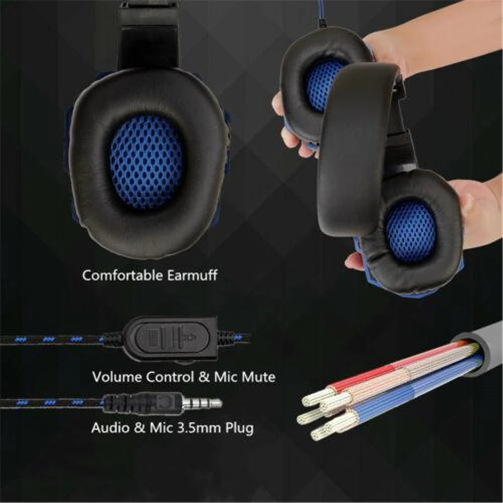 * Gaming Headphones with Microphone - Over-Ear Gaming Headsets, 3.5mm Wired Headphones, Music, Stereo Earphones With Adjustable Microphone For PS4, PS5, Laptop, Computer, PC