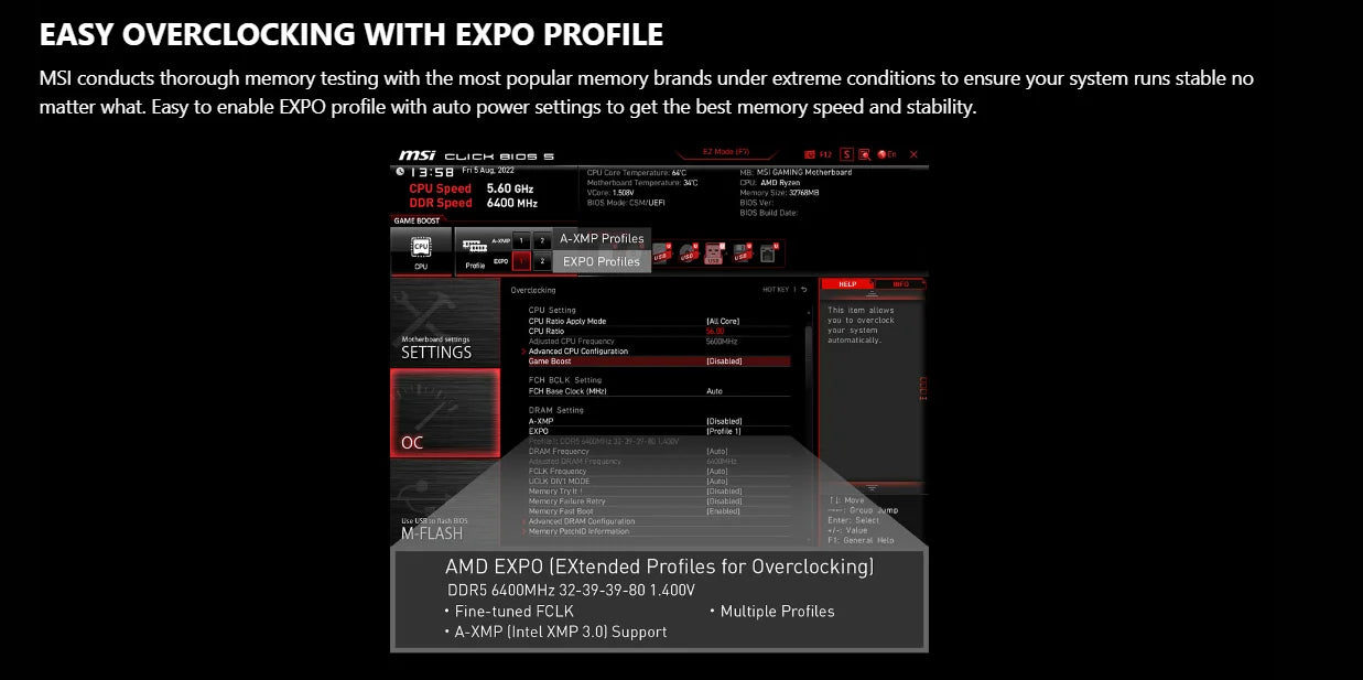 [NEW] MSI B650M GAMING PLUS WIFI - AMD B650 Supports DDR5 7200+MHz (OC) 192GB AMD Ryzen ™ 7000 8000 Series Motherboard Socket AM5