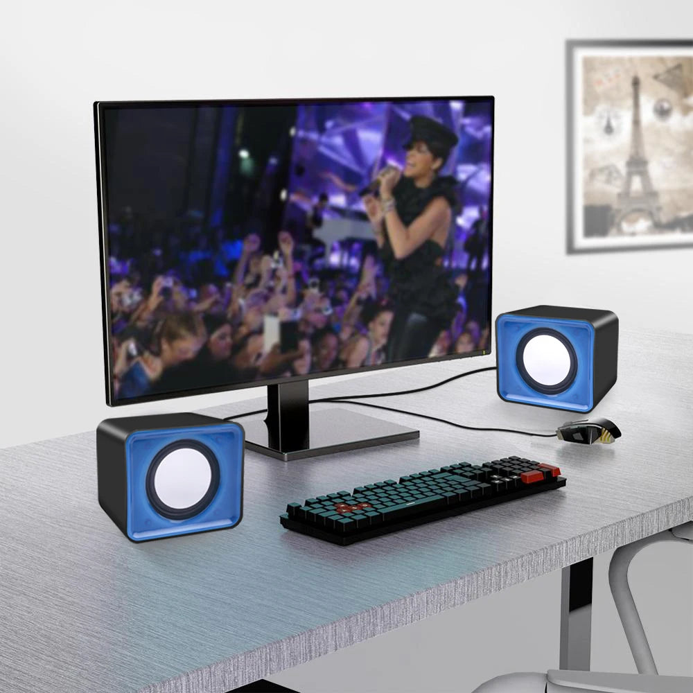 * Computer Speakers - RGB Lighting Option, For PC, Laptop, Desktop, Caixa De Som Sound Box, Music Audio System, Column Acoustics, Amplified Unit