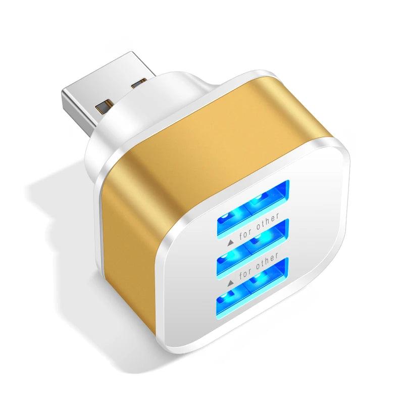 3 Port USB Slots Adaptor - USB 3 in 1 2.0 Multple USB Interface Extender Auto Electronics Accessories