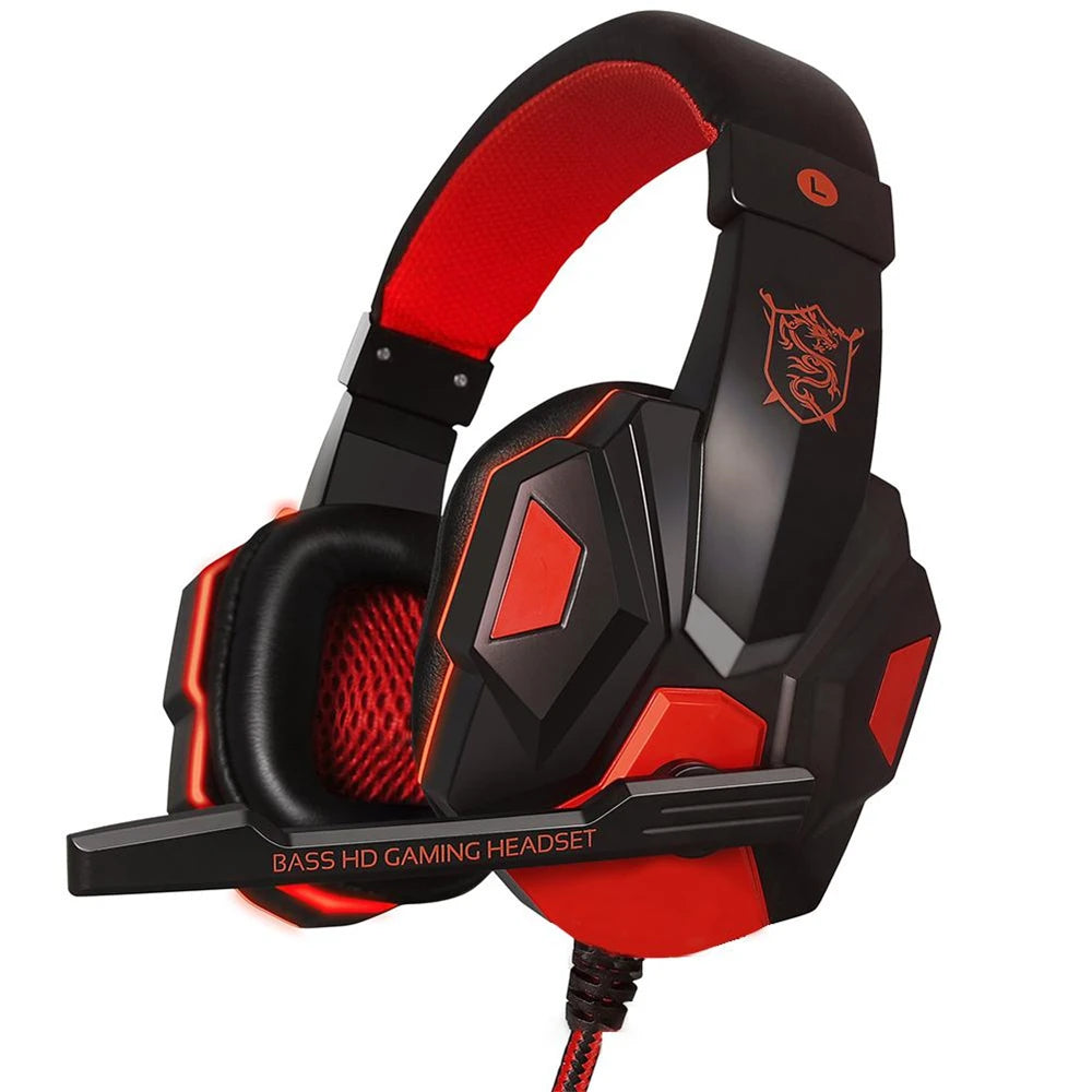 * Gaming Headphones with Microphone - Over-Ear Gaming Headsets, 3.5mm Wired Headphones, Music, Stereo Earphones With Adjustable Microphone For PS4, PS5, Laptop, Computer, PC