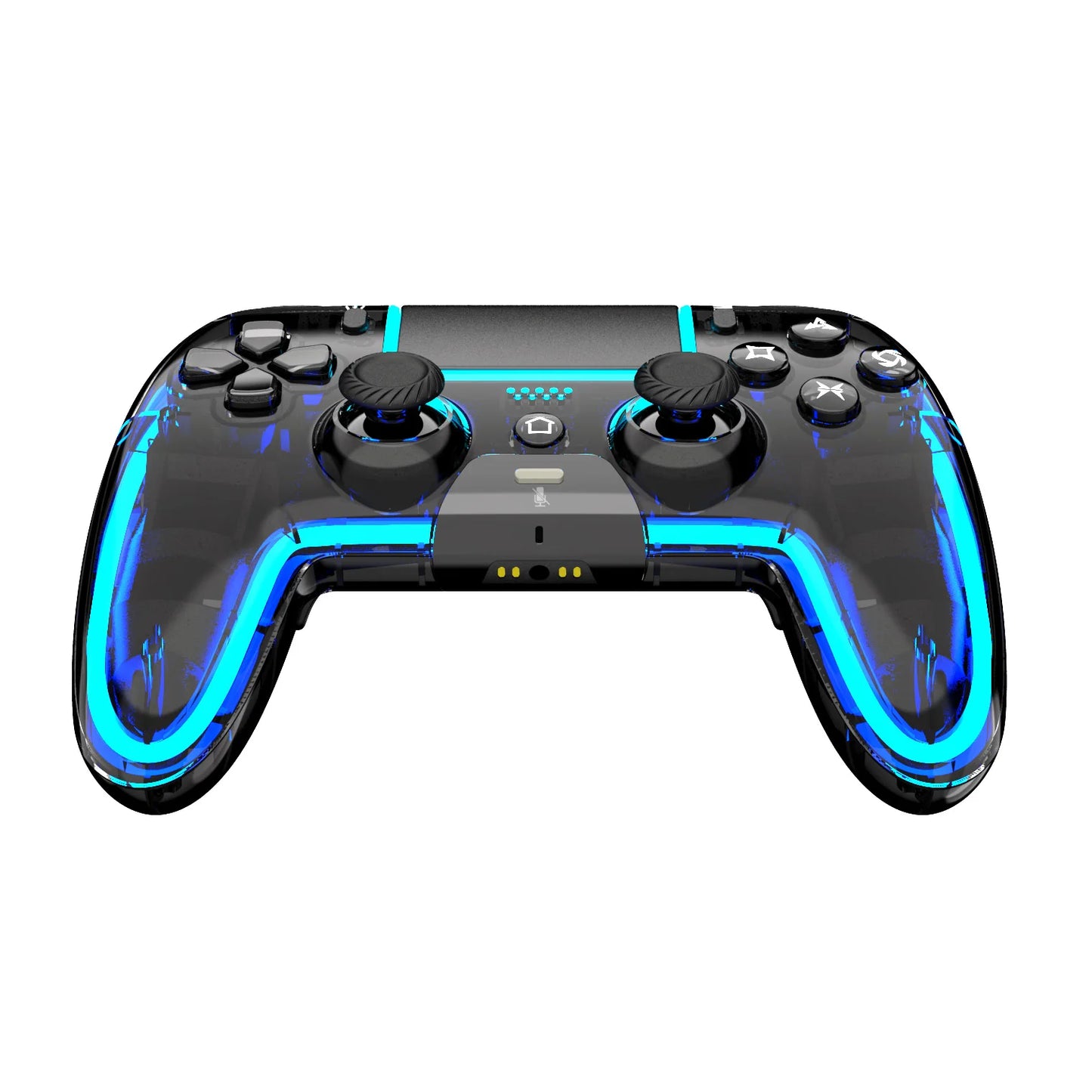 PS5 Wireless Controller - STK-5007L for PS5,Transparent Controller with Breathing RGB Light, Programmable Buttons&Type-C Port