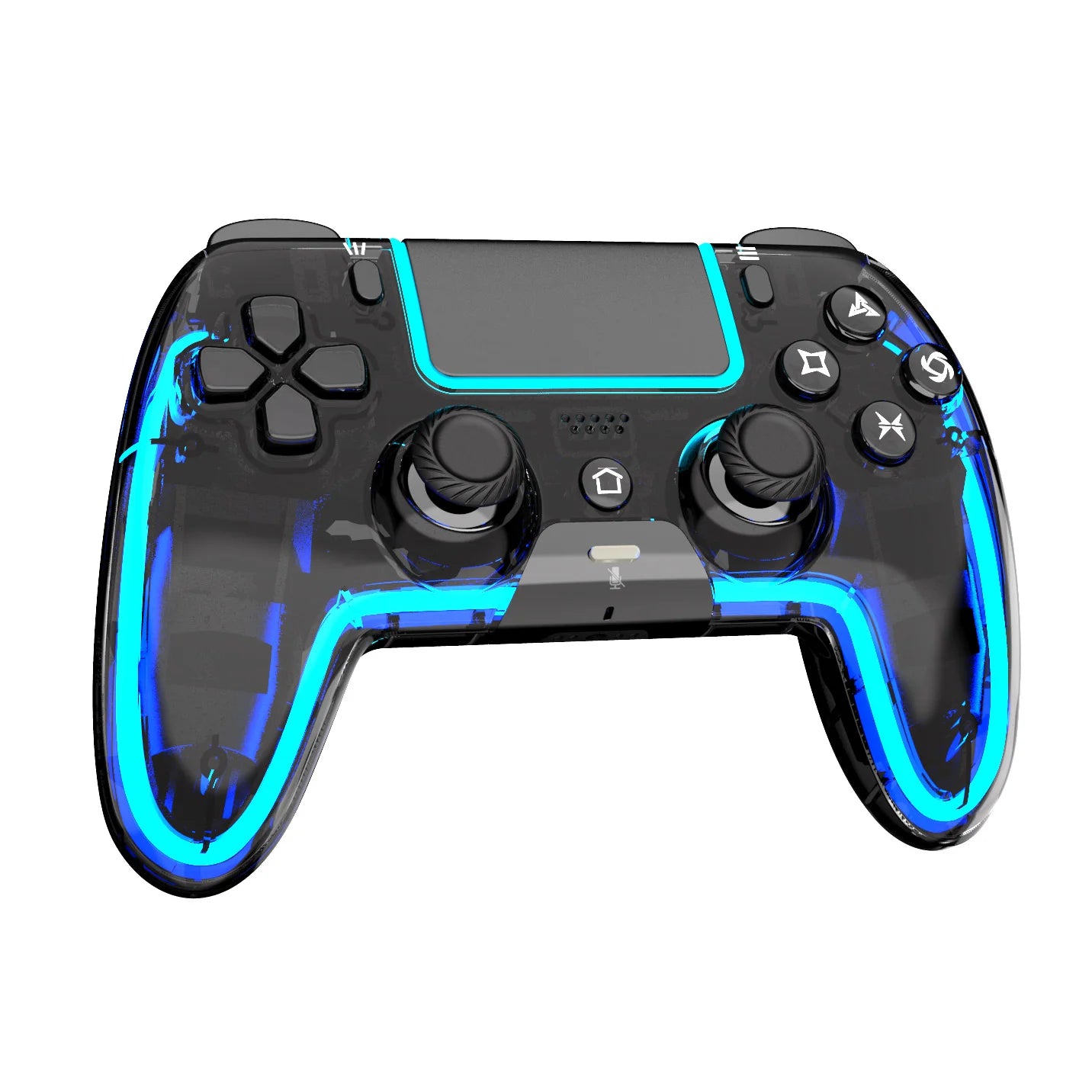 PS5 Wireless Controller - STK-5007L for PS5,Transparent Controller with Breathing RGB Light, Programmable Buttons&Type-C Port