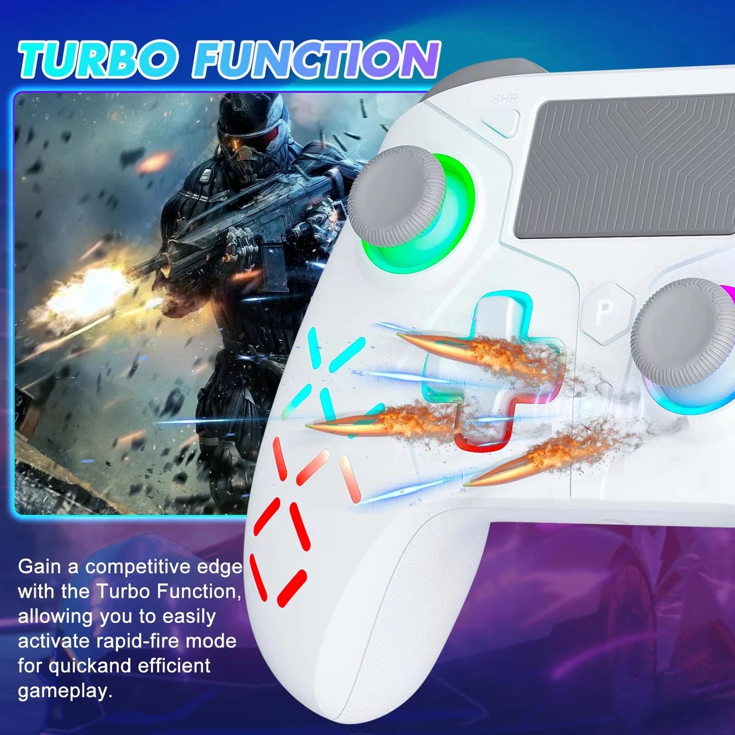 PS3/PS4/PS5 Wireless Controller - Gamepad For Ps5/Ps4 Console, P5 Wireless Controller, Dual Vibration Hall Effect, With Turbo Touchpad, Gaming Remote Accessories