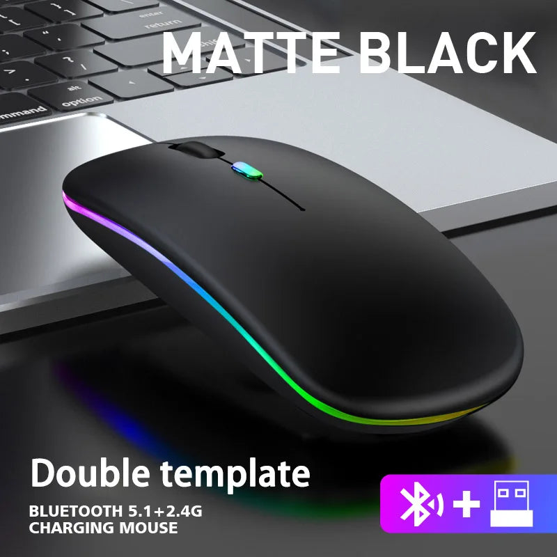 Gaming Computer Mouse #4 - Wireless, For Laptop or PC, Bluetooth, LED Backlit, Ergonomic, Rechargeable