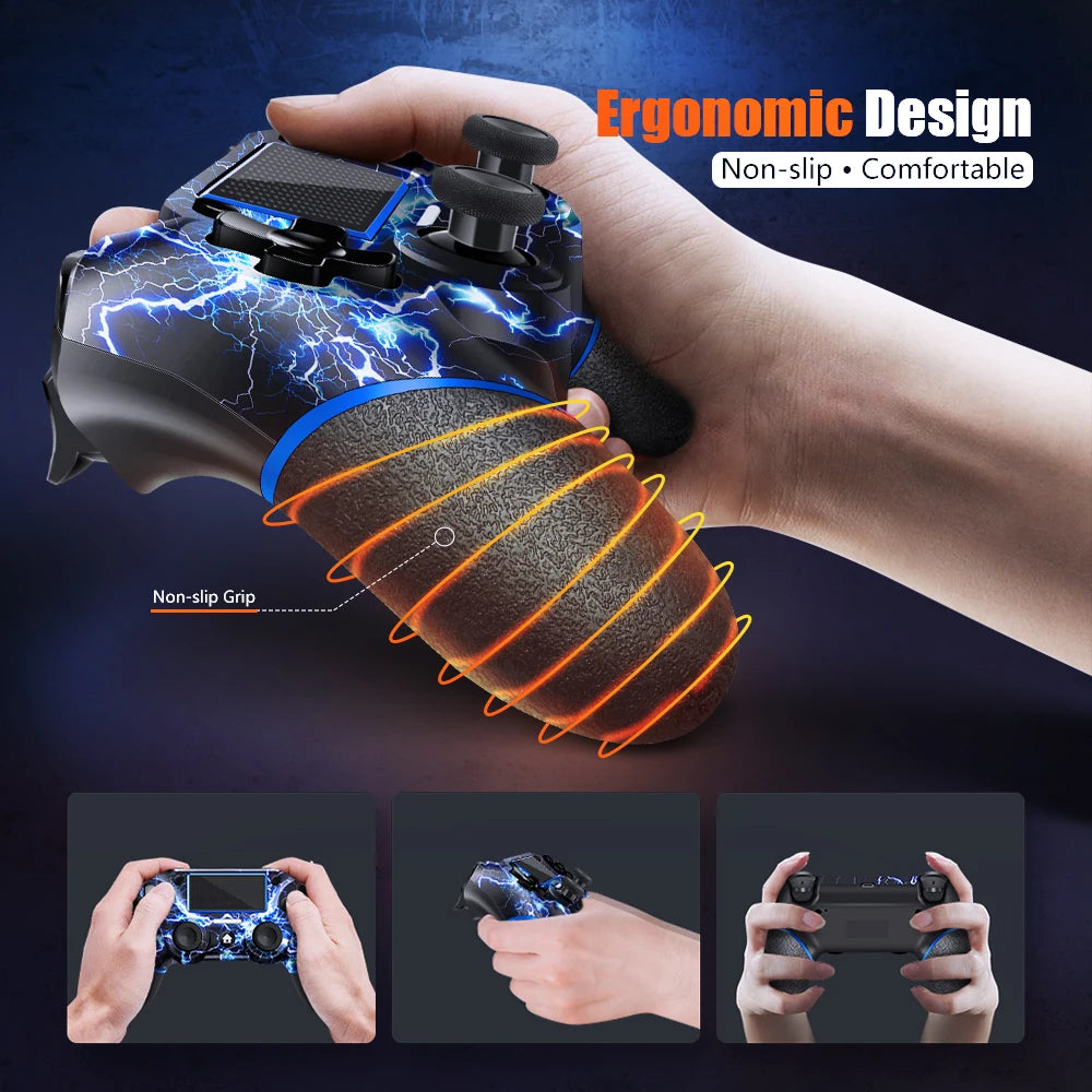 PS4 Wireless Controller - AceGamer Wireless Gamepad for PS4 Controller,with USB C Cable/Double Motors/6-Axis Gyro/3.5mm Audio Jack/Touch Pad Function