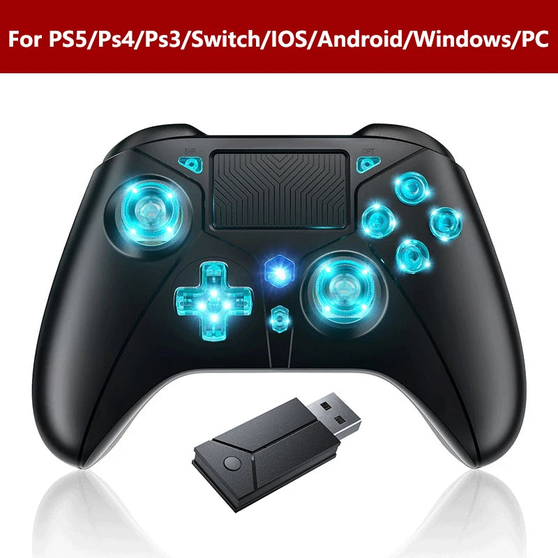 PS3/PS4/PS5 Wireless Controller - Gamepad For Ps5/Ps4 Console, P5 Wireless Controller, Dual Vibration Hall Effect, With Turbo Touchpad, Gaming Remote Accessories