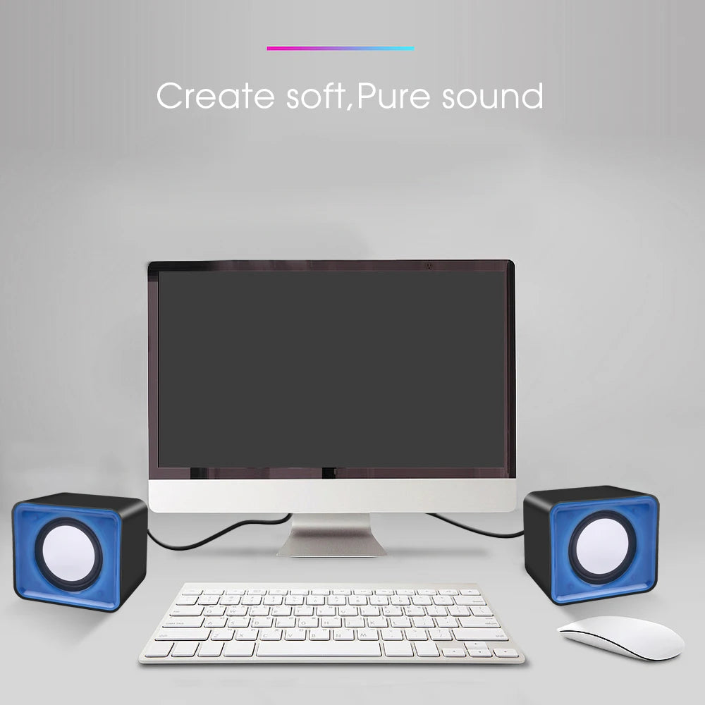 * Computer Speakers - RGB Lighting Option, For PC, Laptop, Desktop, Caixa De Som Sound Box, Music Audio System, Column Acoustics, Amplified Unit