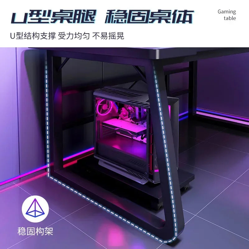 * Computer Gaming Desk - PC Computer Gamer Desk, Ergonomic Workstation, Table for Laptop/Desktop/Computers for Home Offices