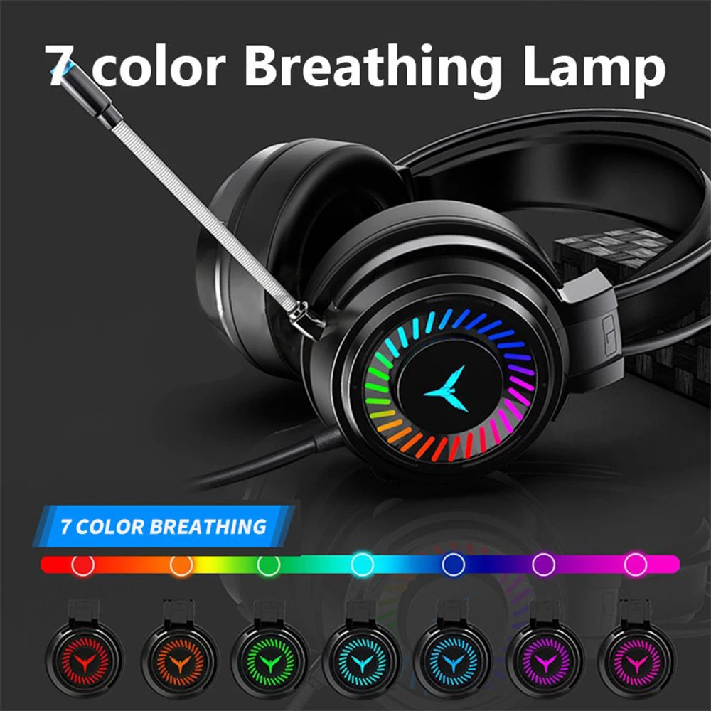 * Gaming Headset Noise Canceling Microphone - E-Sports Gaming Headphones, 7.1 Stereo Surround Sound, Wired, Headphones for PS5, Xbox One, Movie, Music
