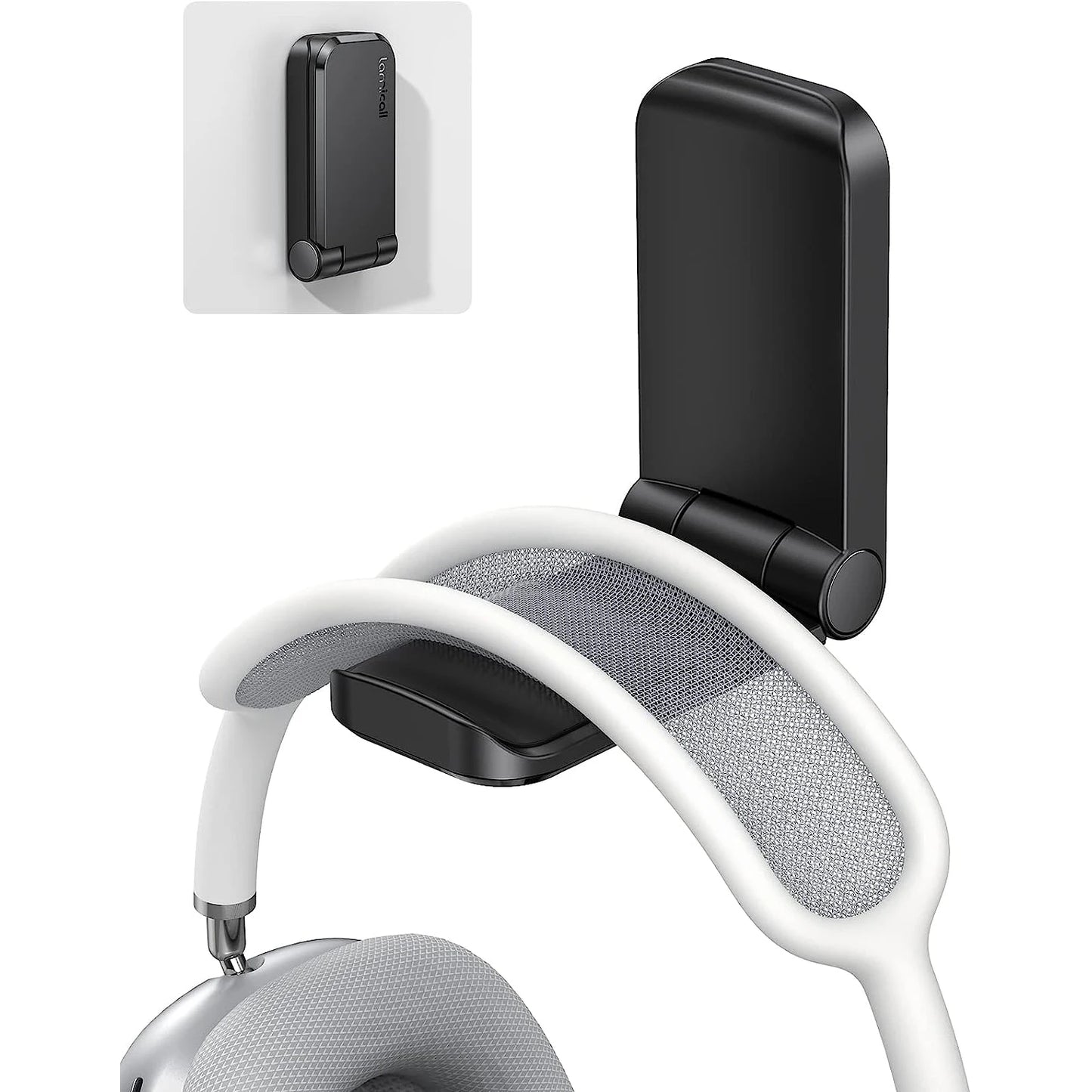 Headphone Hanger - Computer Game Accessories Suitable Small Hanging Headphone Stand Foldable Hook Mount  For School Dormitory Home Office Black
