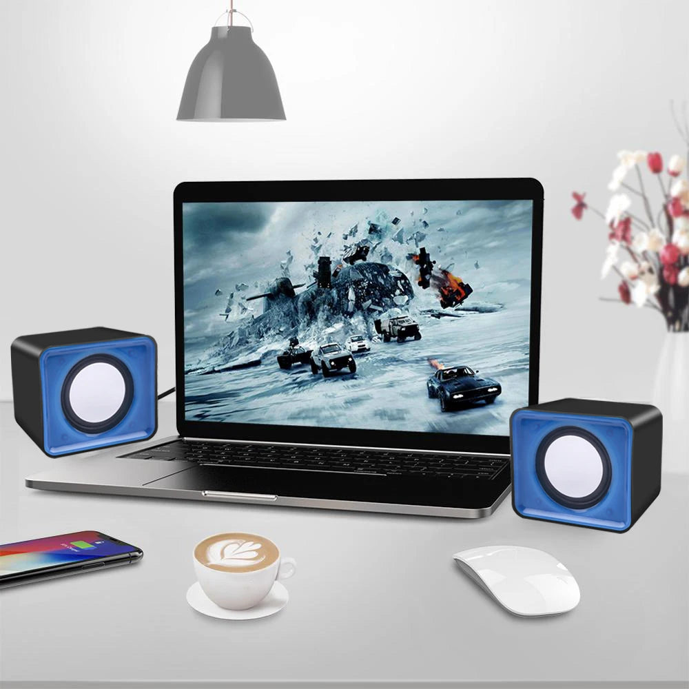 * Computer Speakers - RGB Lighting Option, For PC, Laptop, Desktop, Caixa De Som Sound Box, Music Audio System, Column Acoustics, Amplified Unit