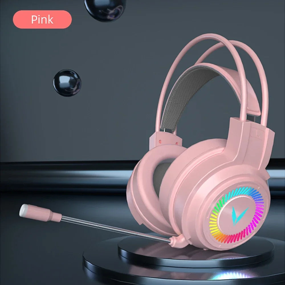 * Gaming Headset Noise Canceling Microphone - E-Sports Gaming Headphones, 7.1 Stereo Surround Sound, Wired, Headphones for PS5, Xbox One, Movie, Music